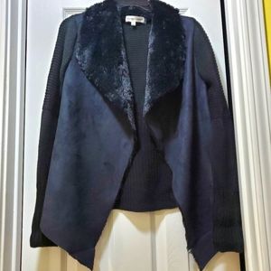 NWOT Black Suede Cardigan